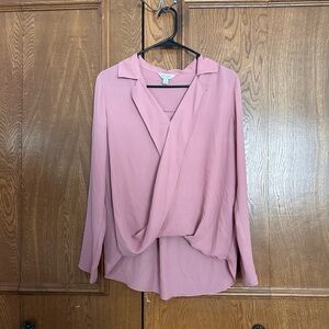 Belle Sky Mauve Drape Blouse